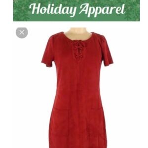 Hollister Red Faux Suede Mini Dress/Medium